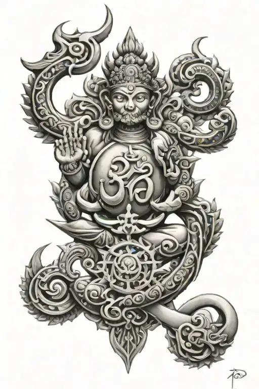 Trishul Om And Damru Along