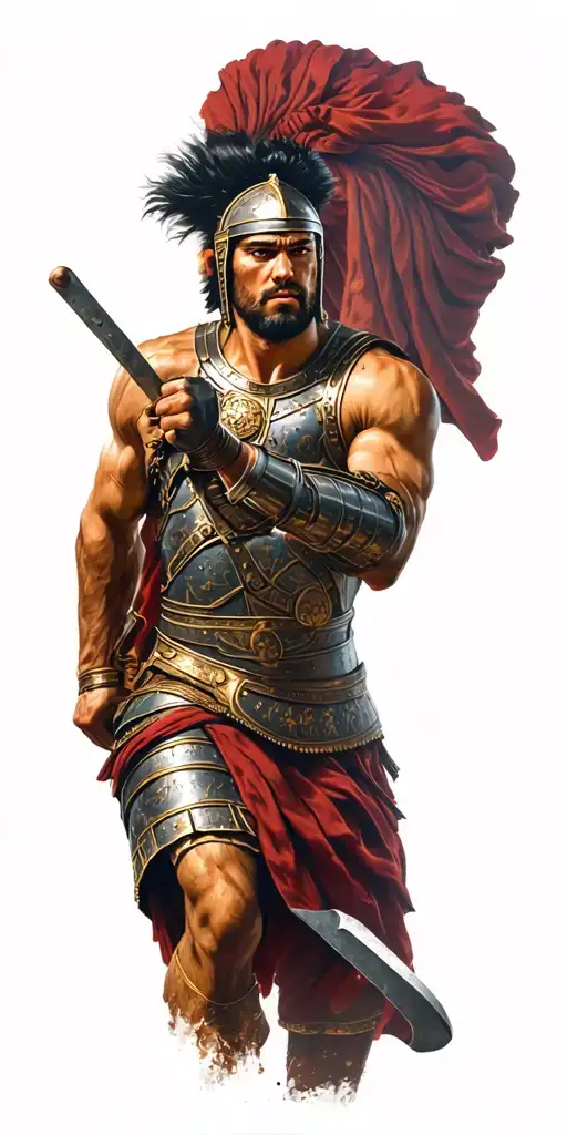 Gladiator Fighting In The Colosseum