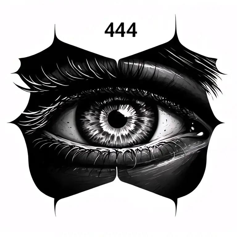 An Eye With A 444 On Top And Commitment Rings In The Middle