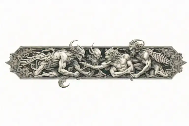 Jean Delville Style With Demons Fighting Each Other