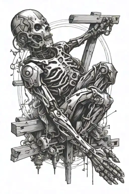 Kid On A Cross Futuristic Robotic