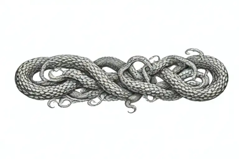 Gustave Dore Style Design With Tentacles And Snakes