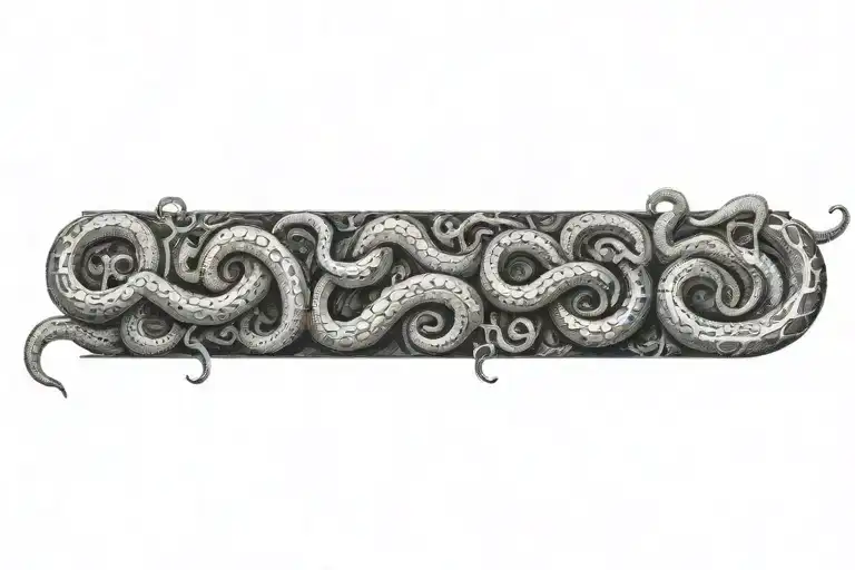 Gustave Dore Style Design With Tentacles And Snakes