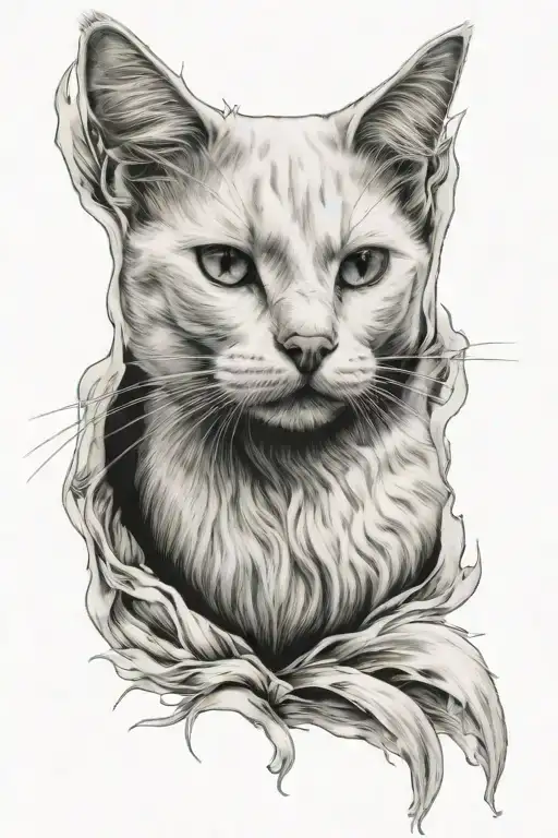 Front Face Of A White Cat