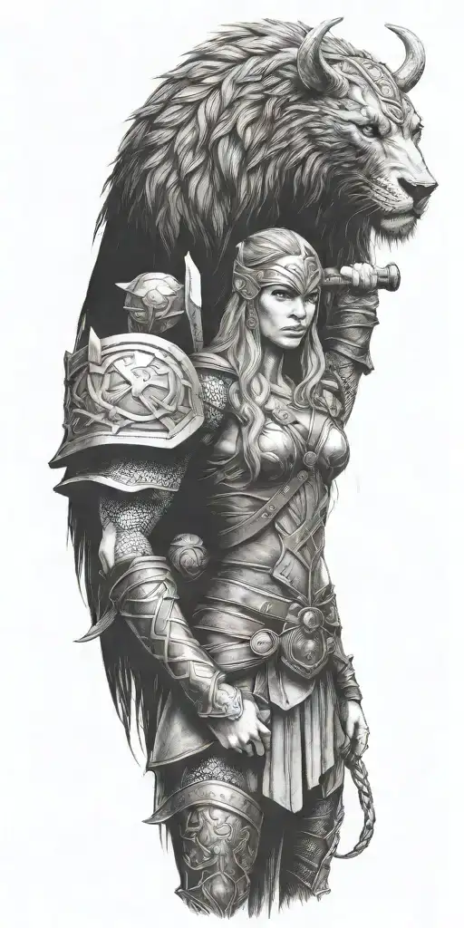 Thor And Viking Female Warrior