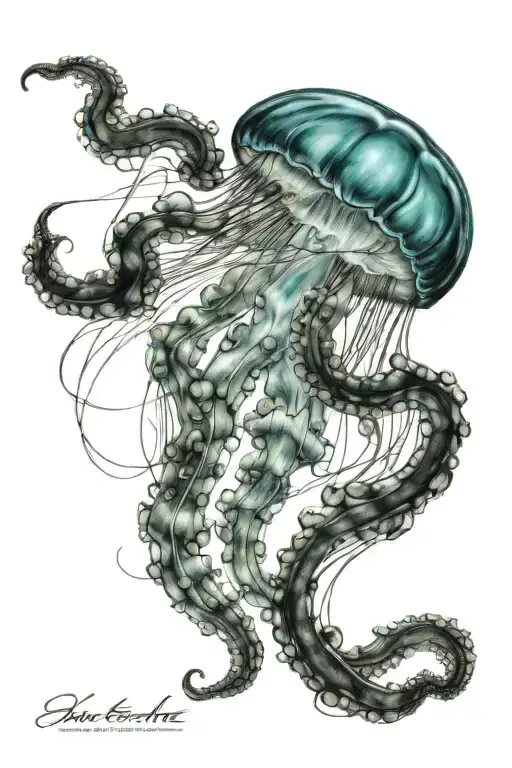 Bluebottle Jellyfish Swimming