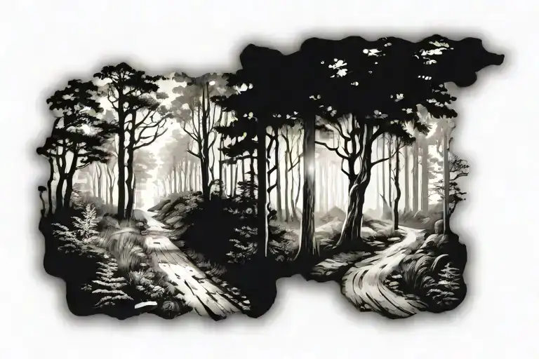 Forest Path Leading Towards