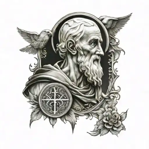 Saint Benedict Back Of Medal And Arcangel Miguel