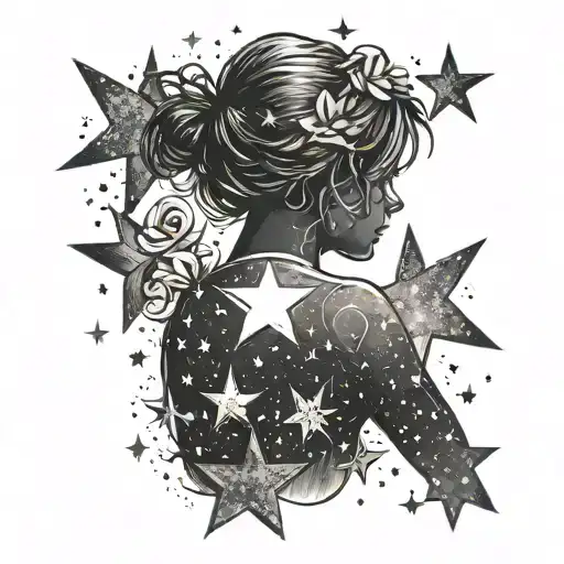 Female Silhouette Filled With A Star Nursery