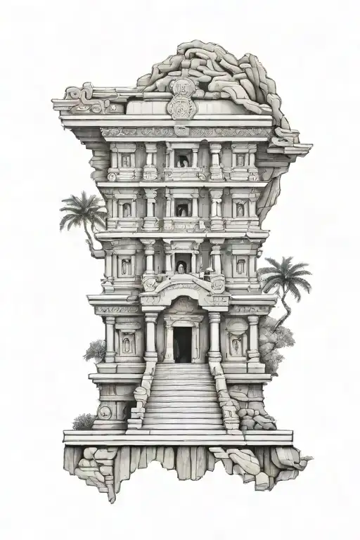 Tattoo Sleeve Inspired Maya Temple