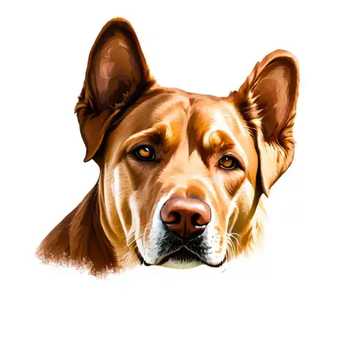 Labrador Head Half Brown And Half Blonde