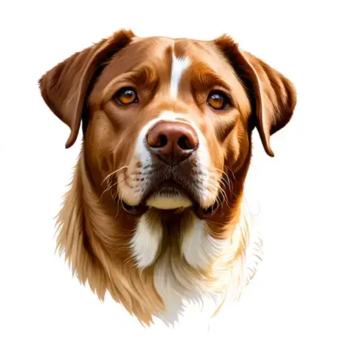 Labrador Head Half Brown And Half Blond