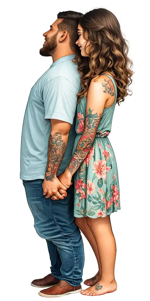 Father Son And Daughter Holding Hands