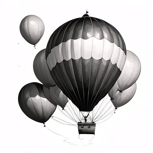 Hot Air Balloon Made With Balloons Floating