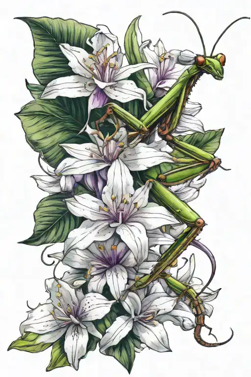 Praying Mantis On An Orchid Flower