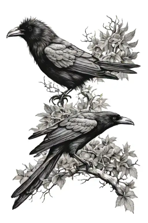 Crow Turning Into Trees
