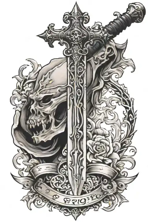 A Sword With A Handle But The Blade Is The Words Dum Spero Spiro