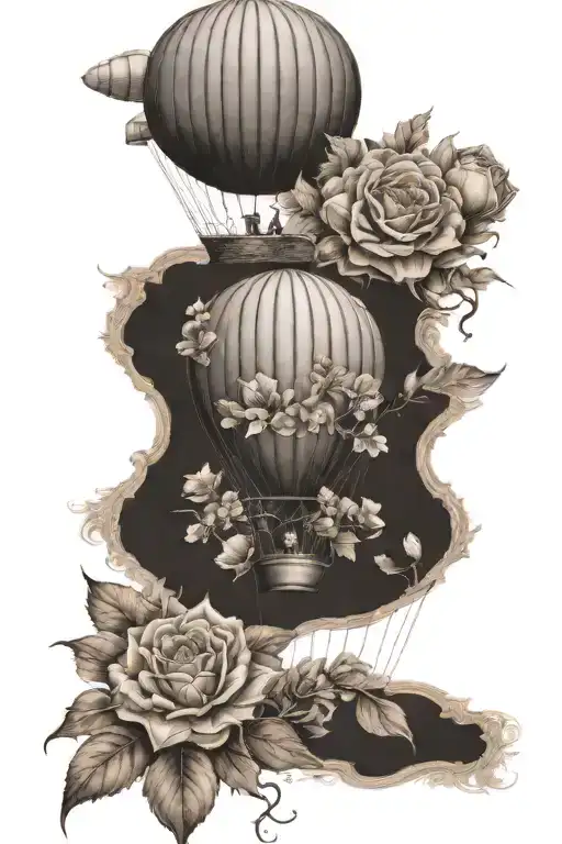 Hot Air Ballon Holen Lands In Flowers