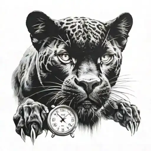 Black Panther With 2 Clocks