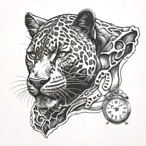 Black Panther With 2 Clocks On It