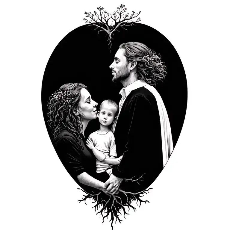 Family Tattoo With Roots