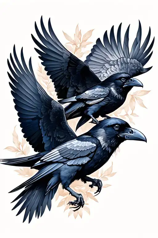 2 Ravens Huginn And Muninn
