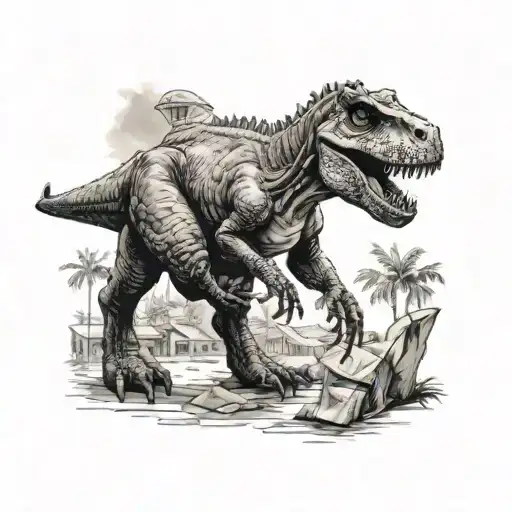 T-rex Carrying A Bag
