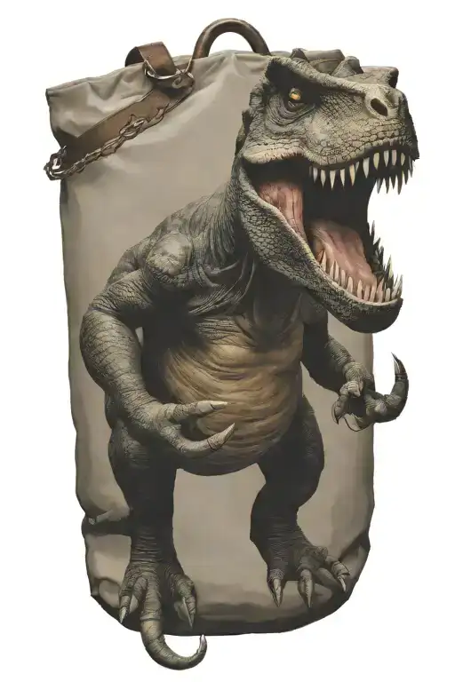 T-rex Holding A Bag