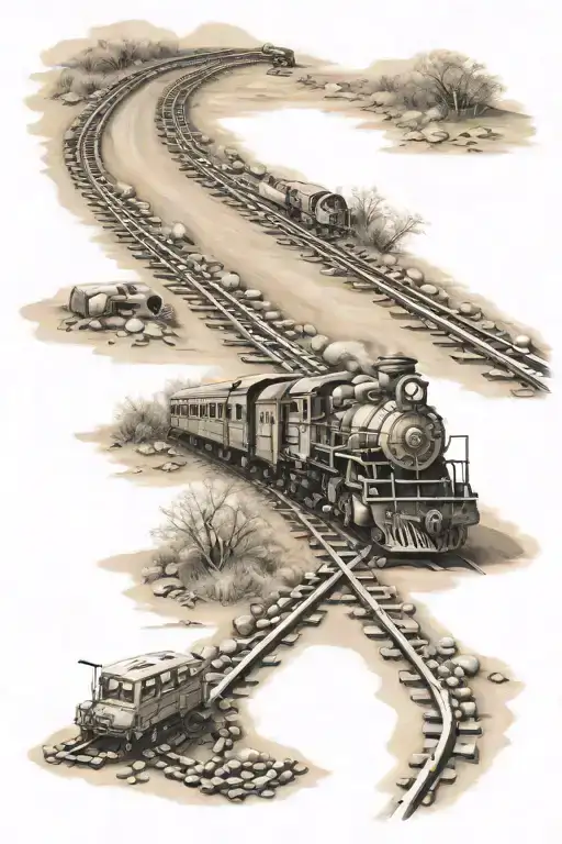 Outback Train Track With Rosery Beads Intertwined