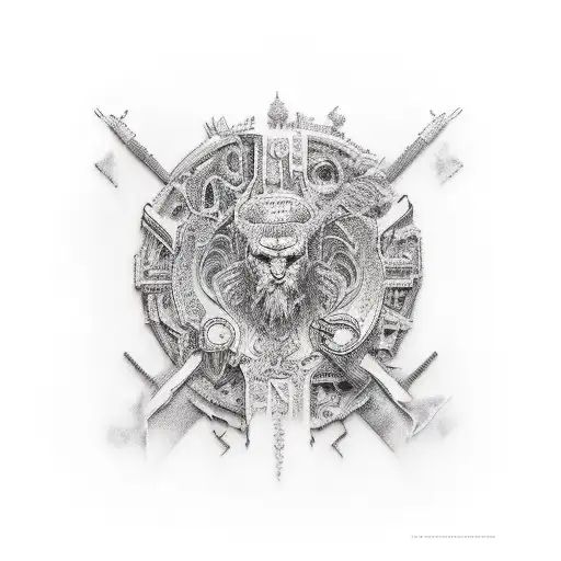 Tattoo Man Roman Mythology With Defined Full Body