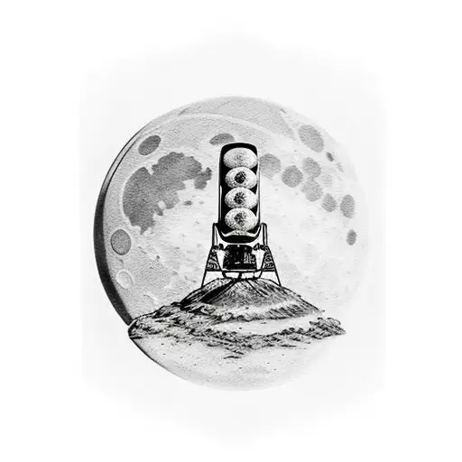 Photographer Sitting On The Moon Looking At Saturn