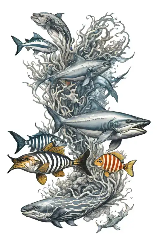 Ocean Creatures Swimming