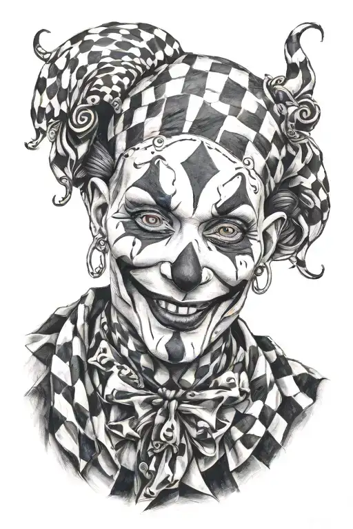 Harlequin Full Face With A Smile
