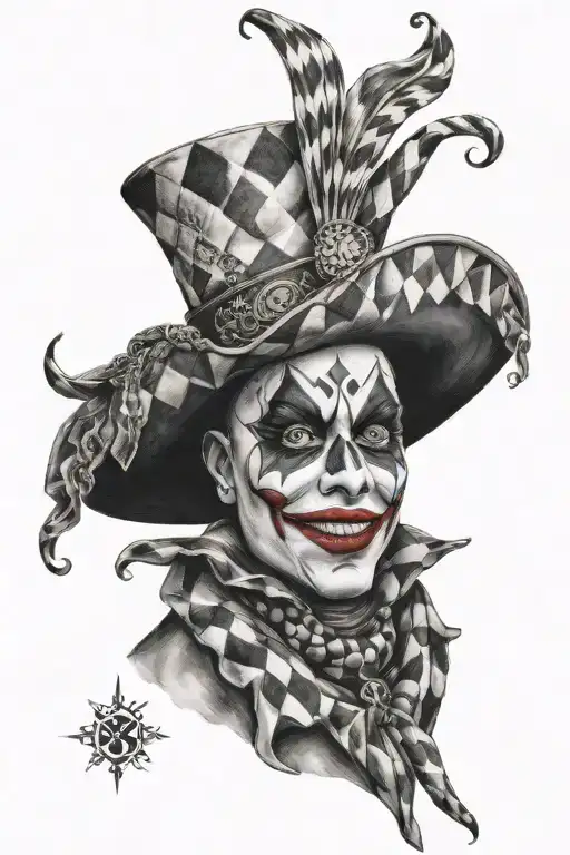 Harlequin Full Face With A Smile