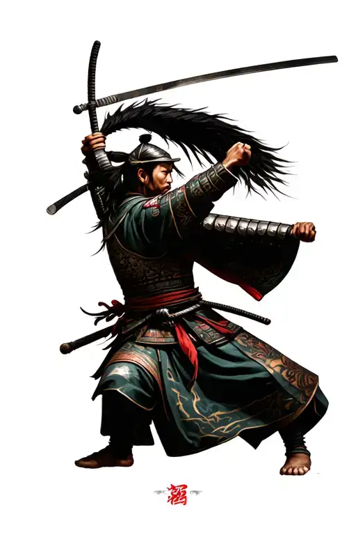 Samurai Warrior Battling