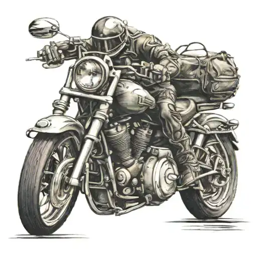 Motorcycles Riding Away