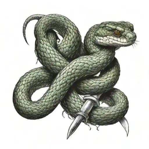 Snake Wrapped Around Sword