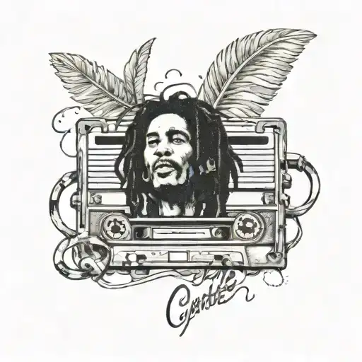 Casette Tape Saying Music Can Heal All Wounds And Bob Marley