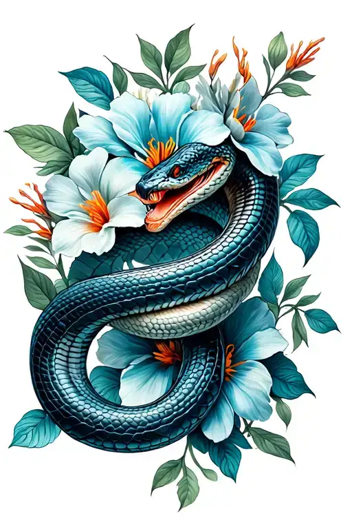 Flowers Snake Wrapped