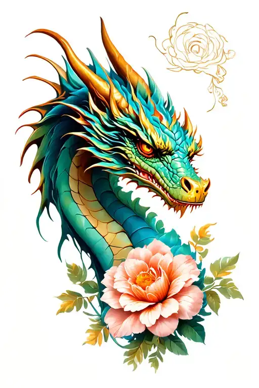 Dragon And Flowere