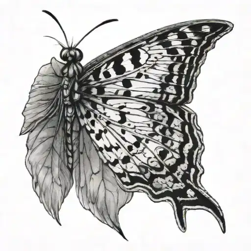 Minimalis Style Tattoo Mayfly Wings