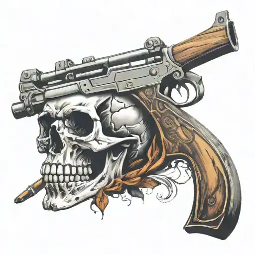 Skull And Ak 47 Rifle