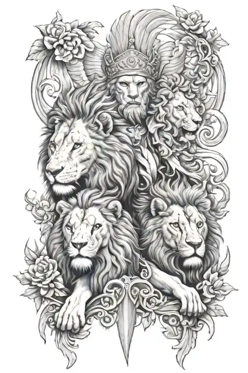 Lions And St Michael The Archangel