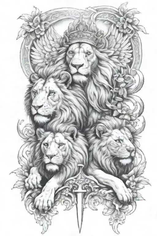 Lions And St Michael The Archangel