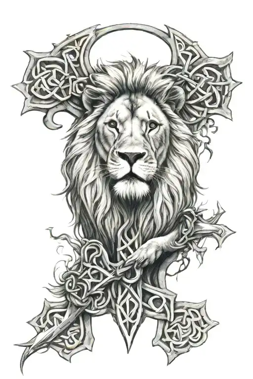 Lion And Celtic Cross