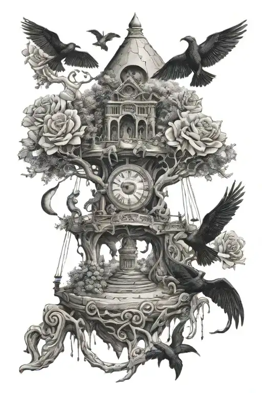 Roses Dragon Coil Waterfall Flowing Pyramid Big Tree Crows Moon Yinyang Hourglass Whale Wheel Chair