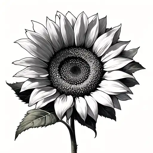 Sunflower Half Coloured