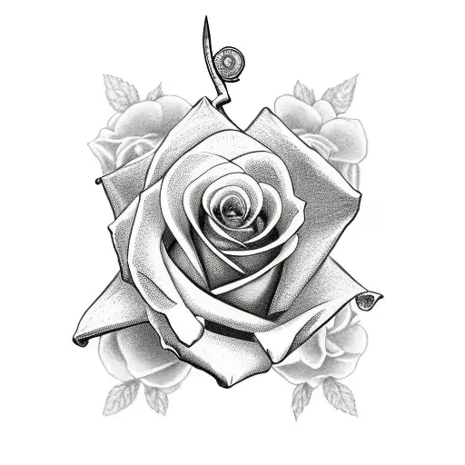 Sword With Rose Wrapped Around It