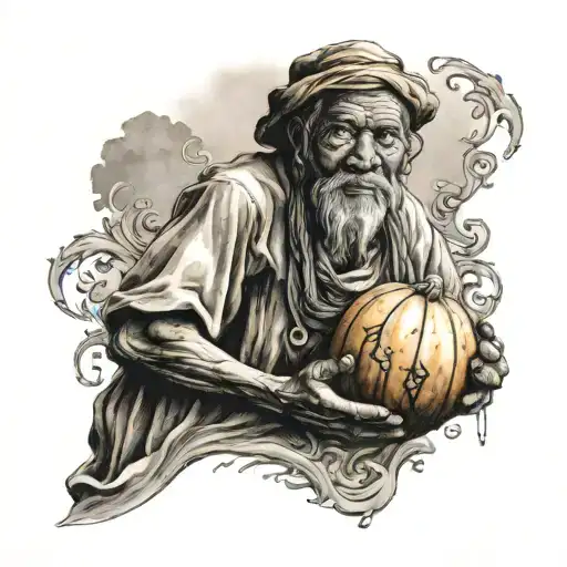 Water Bearer Holding Gourd