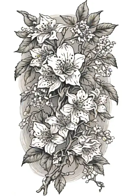 Wild Flower Branch Intertwined